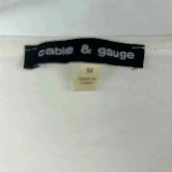Cable & Gauge Women's M White Long Sleeve Swirl Design Blouse - Picture 3 of 7